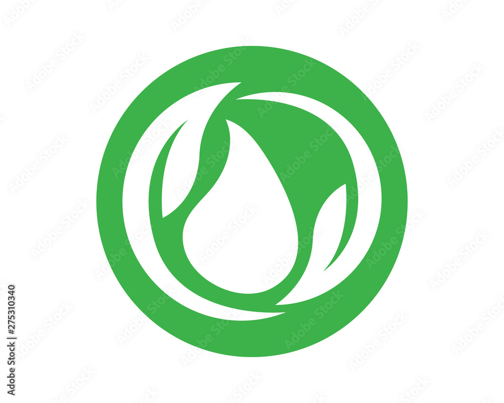 Drop water shape with tree leaf, Hydroponics Logo concept, flat design vector isolated Drop water shape with tree leaf, Hydroponics Logo concept, flat design vector isolated