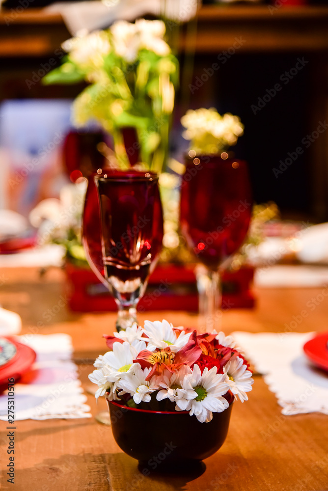 oriental table decoration, natural flowers, chinese new year, new year, year-end party, new year party, christmas party