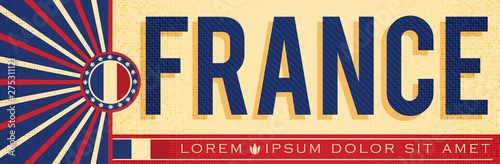 France Patriotic Banner design, typographic vector illustration, French Flag colors
