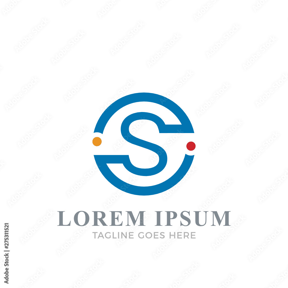 Modern Circle Letter S Logo.