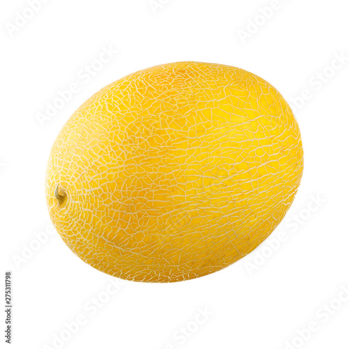 fresh yellow melon isolated on white background