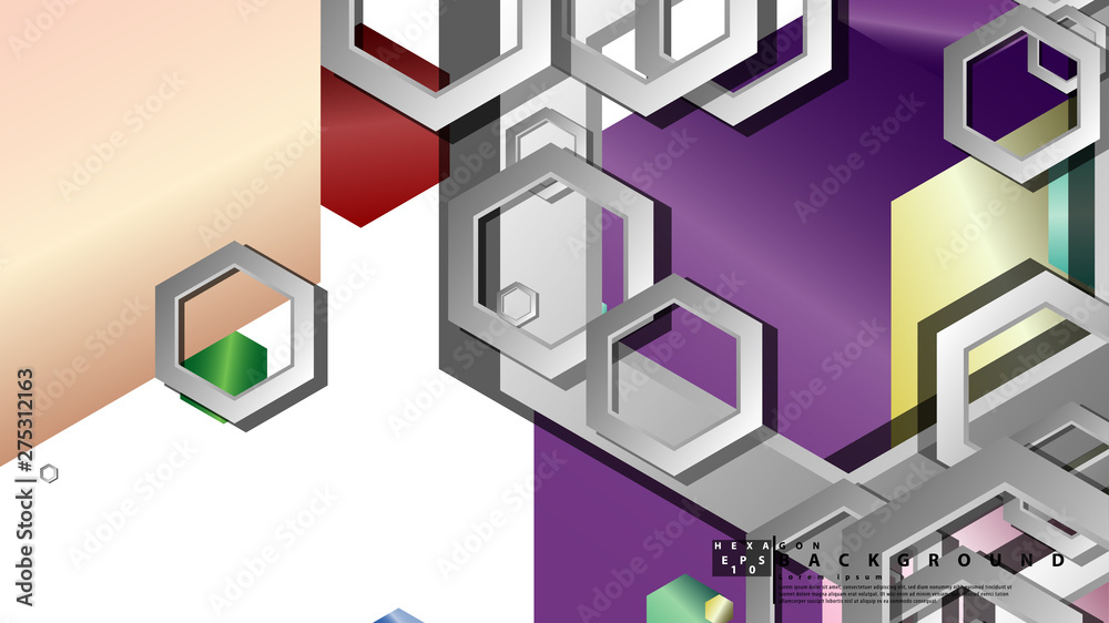 Abstract geometric background with hexagon jewels color compositions. Vector illustration Abstract geometric background with hexagon jewels color compositions. Vector illustration