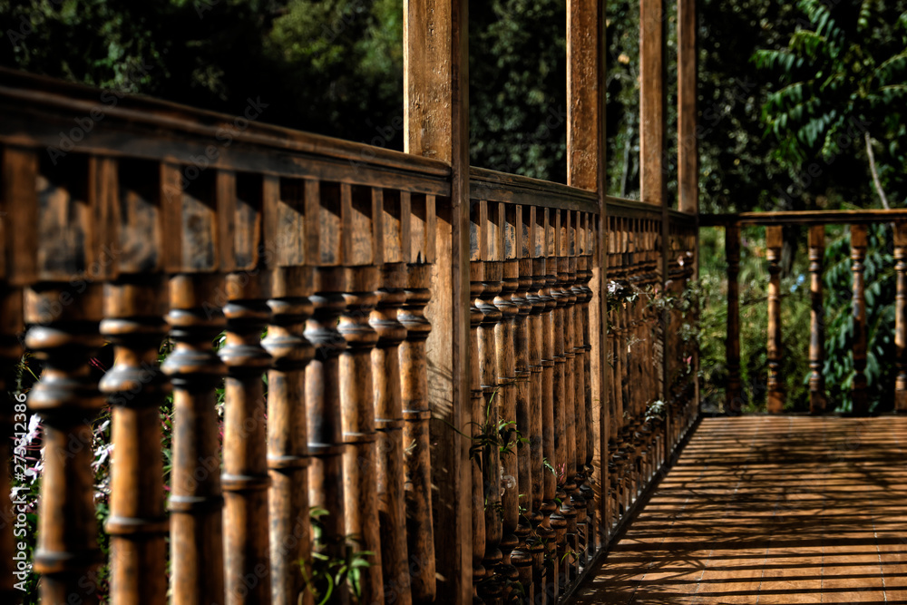 Wooden balustrade