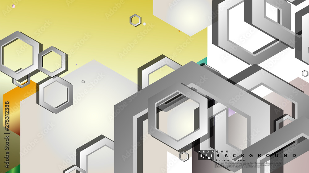 Fototapeta premium Abstract geometric background with hexagon jewels color compositions. Vector illustration