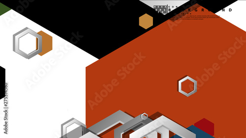 Abstract geometric background with hexagon, middle ages color composition. Vector illustration