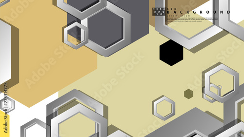 Abstract geometric background with hexagon, middle ages color composition. Vector illustration