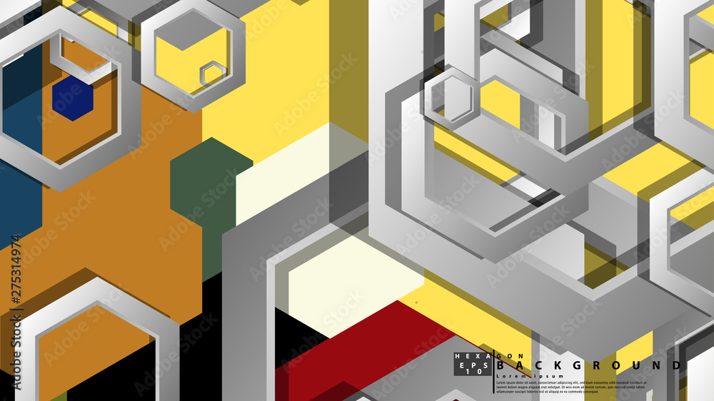 Abstract geometric background with hexagon, middle ages color composition. Vector illustration Abstract geometric background with hexagon, middle ages color composition. Vector illustration