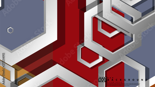 Abstract geometric background with hexagon, middle ages color composition. Vector illustration