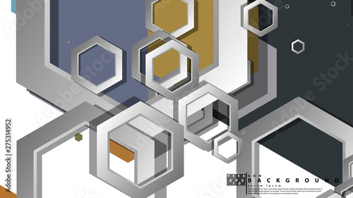 Abstract geometric background with hexagon, middle ages color composition. Vector illustration
