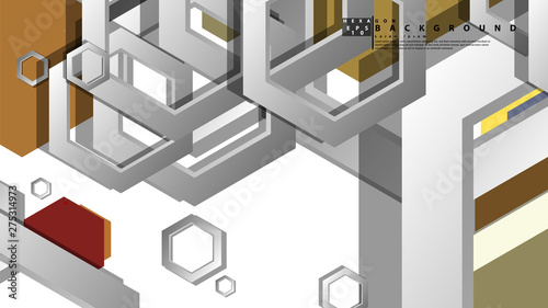 Abstract geometric background with hexagon, middle ages color composition. Vector illustration