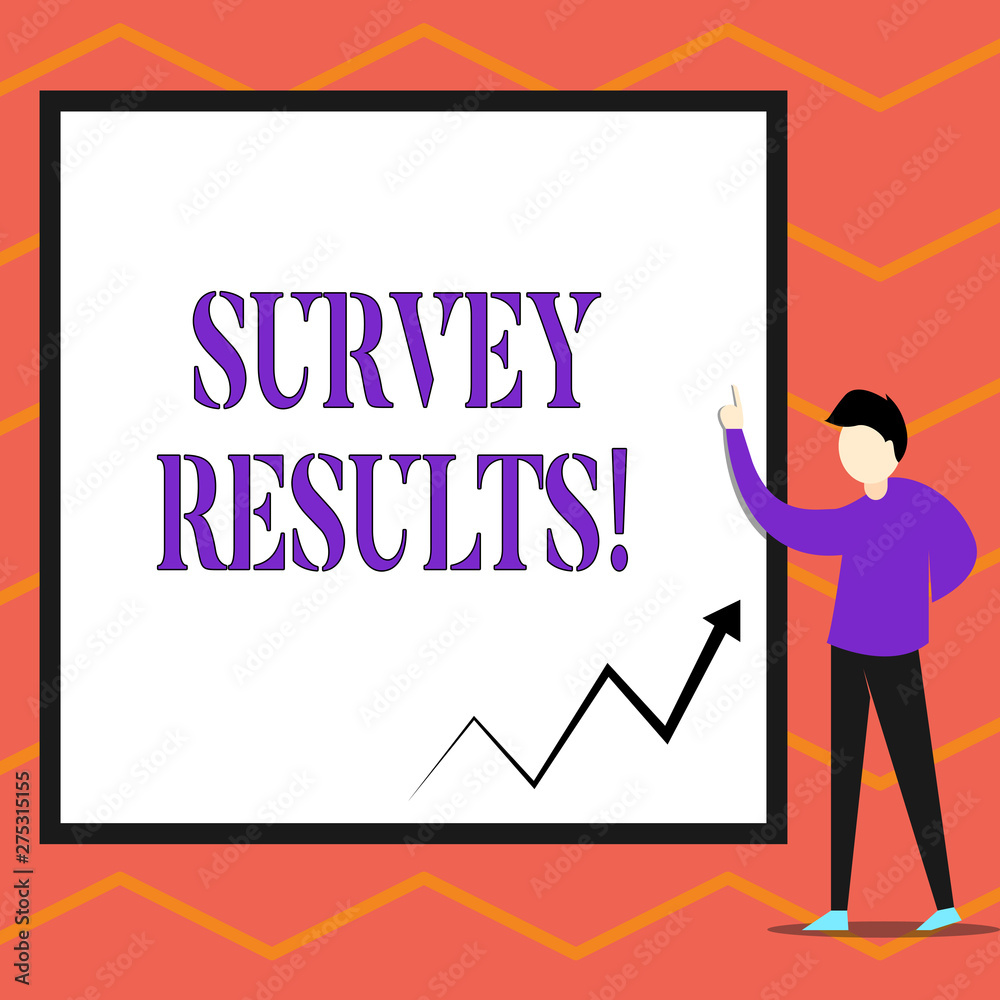 Writing note showing Survey Results. Business concept for result of activity that collects or acquires statistical data Writing note showing Survey Results. Business concept for result of activity that collects or acquires statistical data
