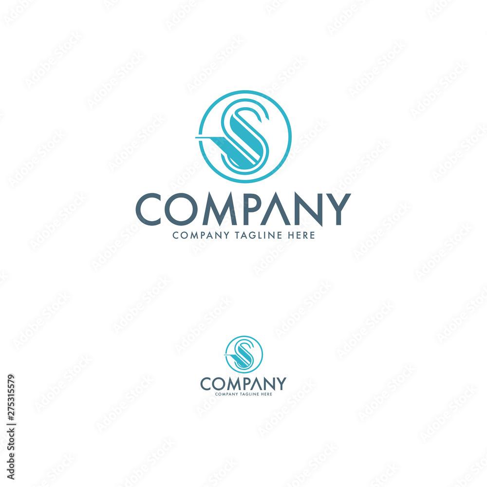 Tulip and Letter S logo design template