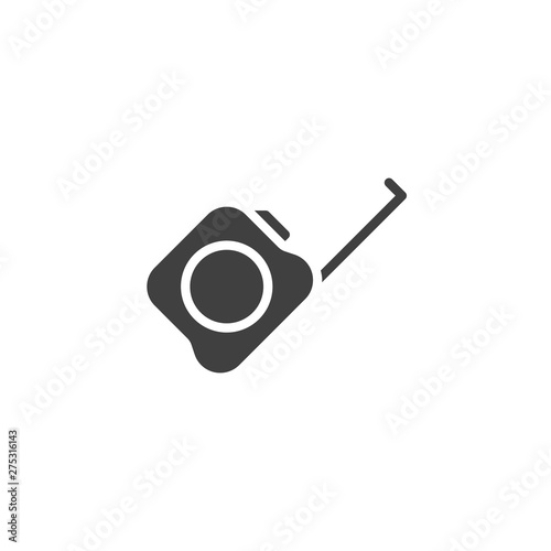 Tape measure vector icon. filled flat sign for mobile concept and web design. Measuring tape glyph icon. Roulette construction symbol, logo illustration. Vector graphics