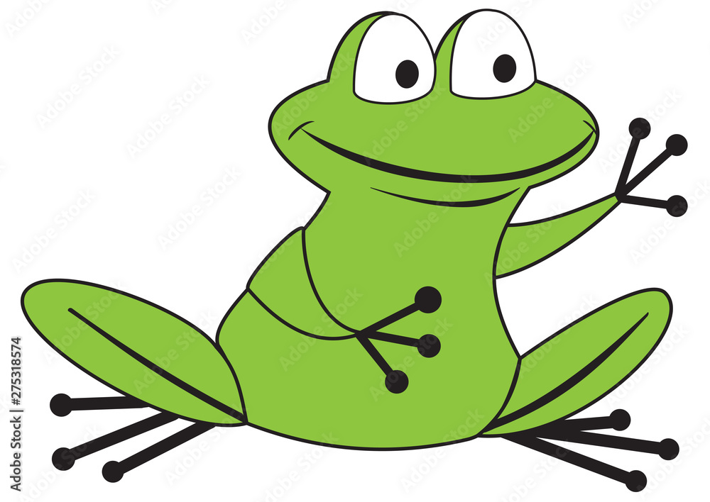 Naklejka premium Cute cartoon frog