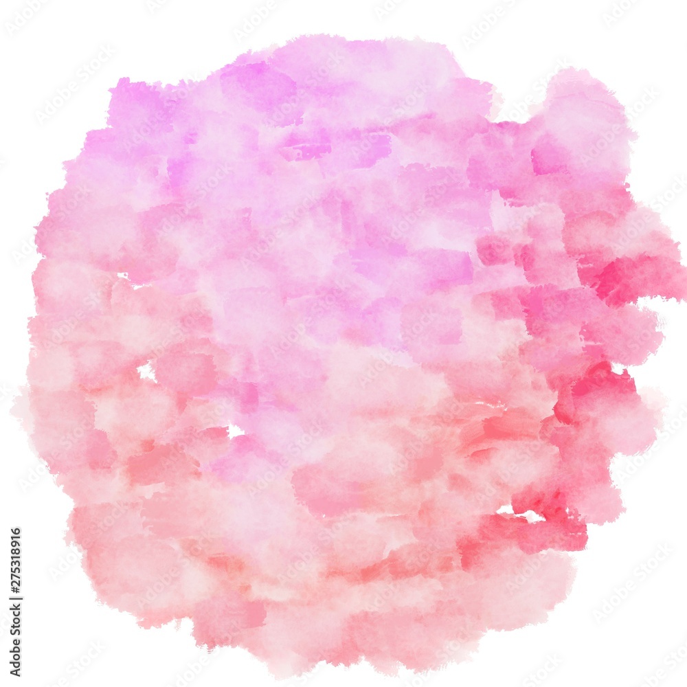 watercolor pink, pale violet red and pastel magenta color. circular painting graphic background illustration