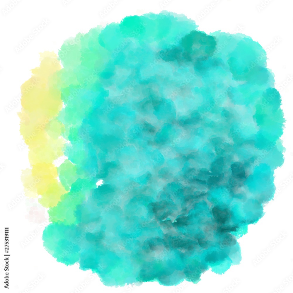 circular watercolour painting. medium turquoise, pale golden rod and aqua marine colors circular watercolour painting. medium turquoise, pale golden rod and aqua marine colors