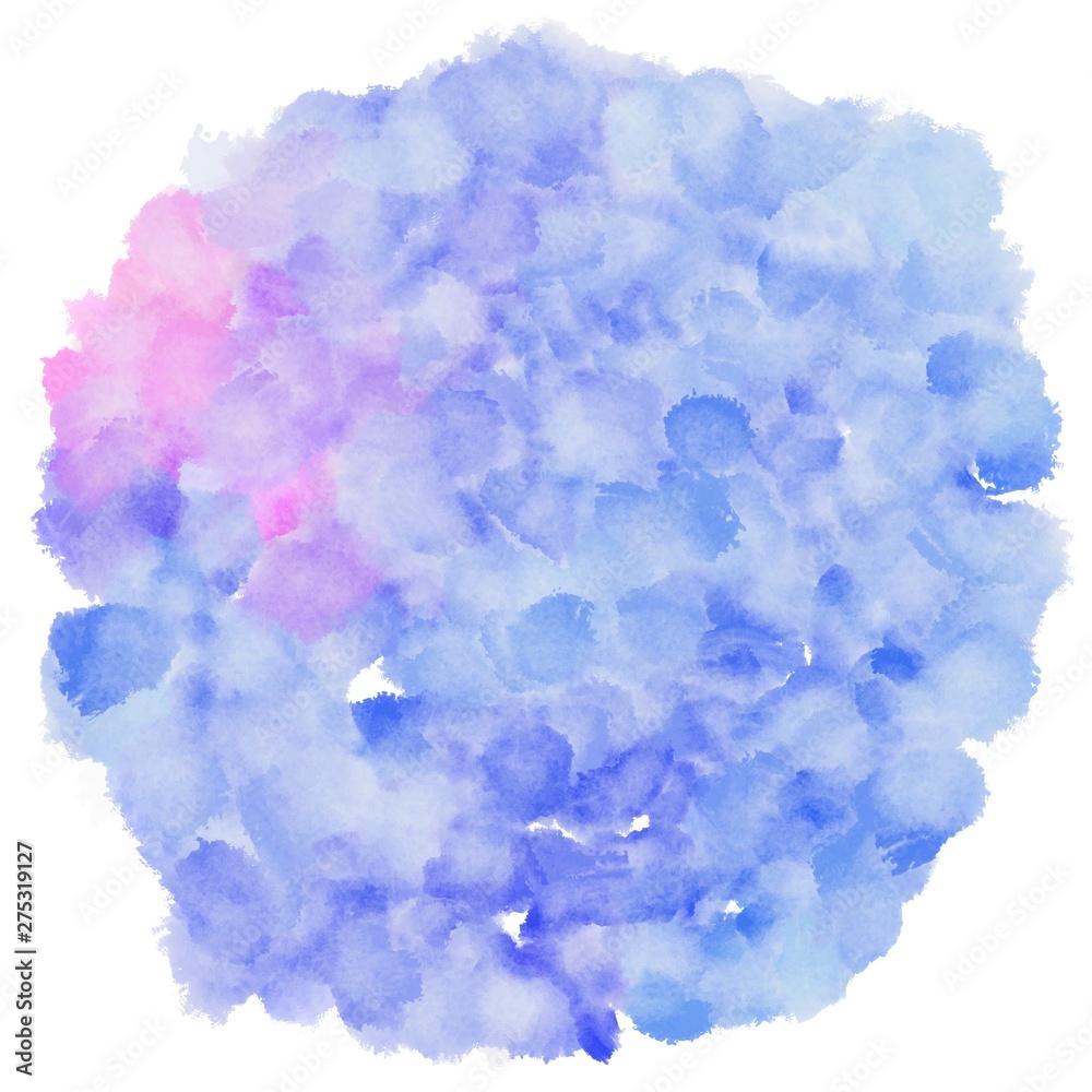 light steel blue, pastel pink and corn flower blue watercolor graphic background illustration. circular painting can be used as graphic element or texture