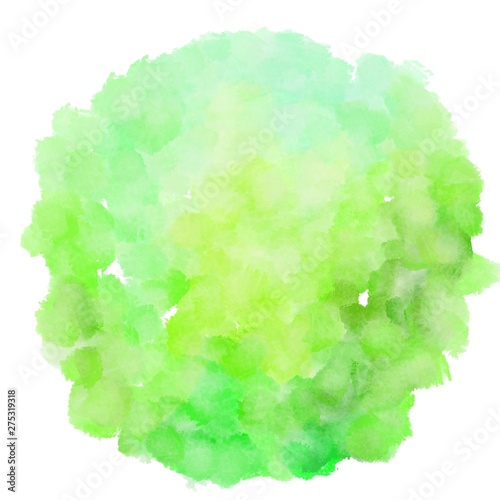 watercolor pale green, tea green and moderate green color. circular painting graphic background illustration