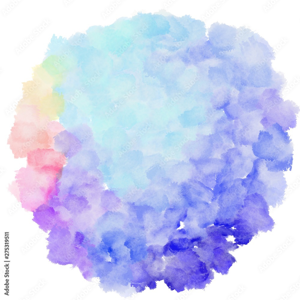 watercolor lavender blue, royal blue and medium slate blue color. circular painting graphic background illustration