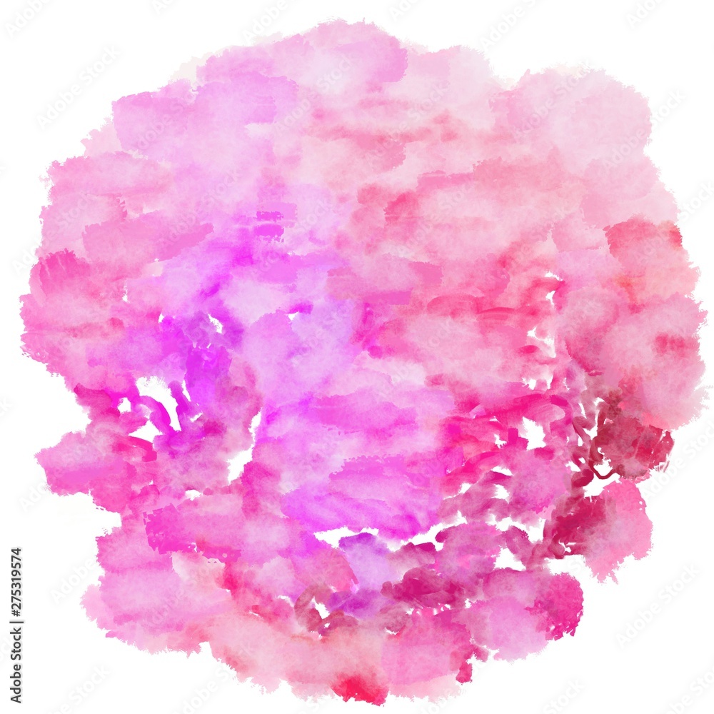 pastel magenta, mulberry  and misty rose watercolor graphic background illustration. circular painting can be used as graphic element or texture