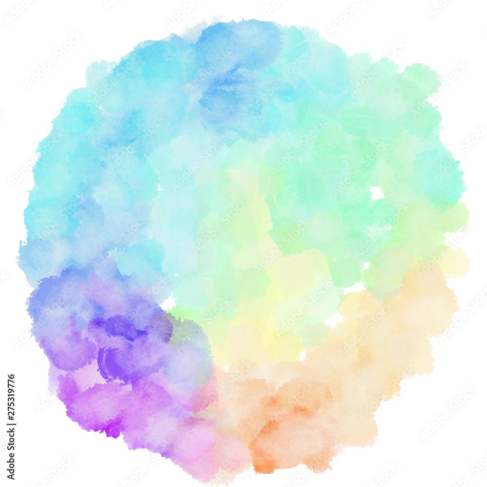light gray, medium purple and baby blue watercolor graphic background illustration. circular painting can be used as graphic element or texture