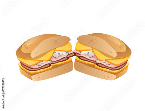 sandwich food illustration isolated