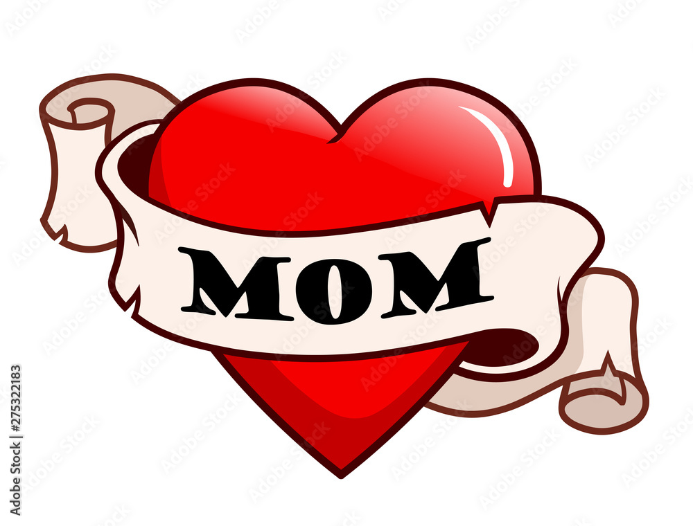 2 Hearts With Ribbon Tattoo