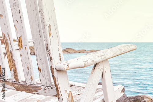 Weathered sunchair with a v...