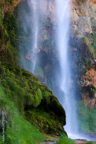 waterfall in the forest   navajas  spain 