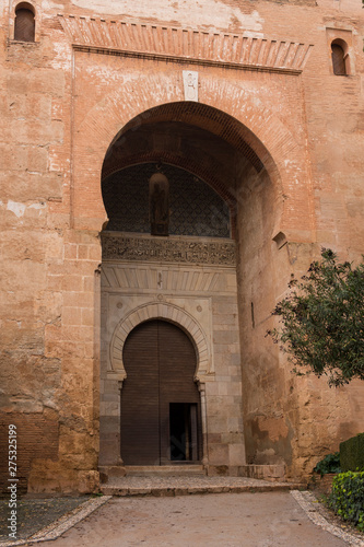 Entrance to the monument of the Alhambra and Generalife  a special place. Granada  Spain 
