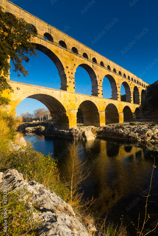 Fototapeta premium The Pont-du-Gard is famous bridge of France