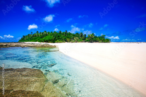 Tropical Island with a paradise beach and palm trees, Fiji Islands © Marc Stephan