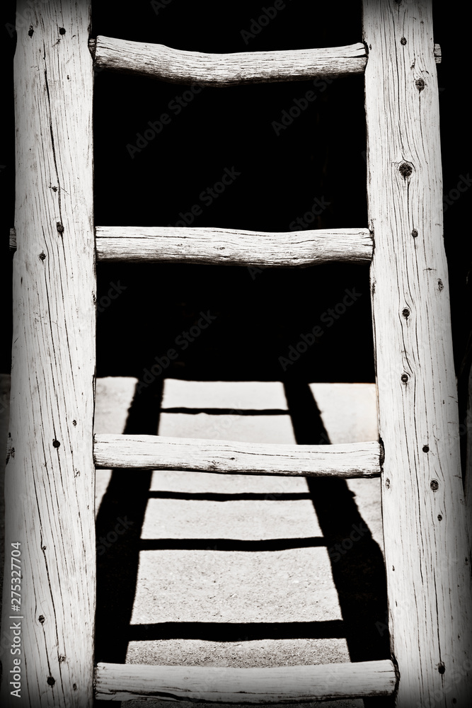 Black and White Wooden Ladder Black and White Wooden Ladder