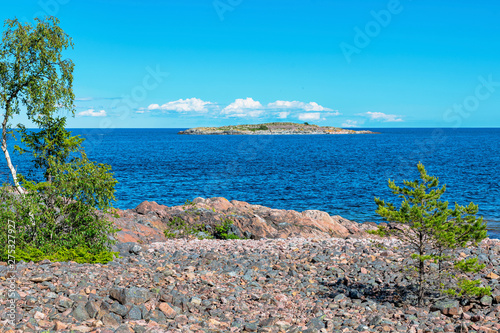 Coastline with stones and a...