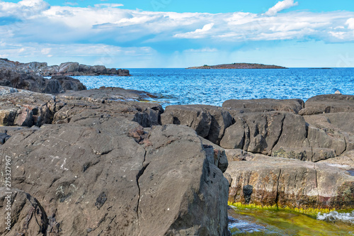 Rocky coastline Baltic sea ...
