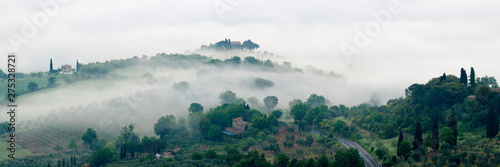 Valley Fog in the Val D'Orcia at Dawn photo