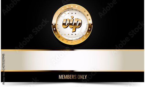 Premium VIP banner with gold elements 