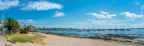Lot of boats just outside the harbor of Punta Del Este, Uruguay, January 28th 2019