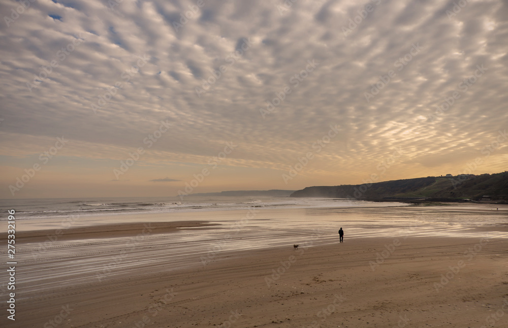Obraz premium Scarborough coast with sea mist.