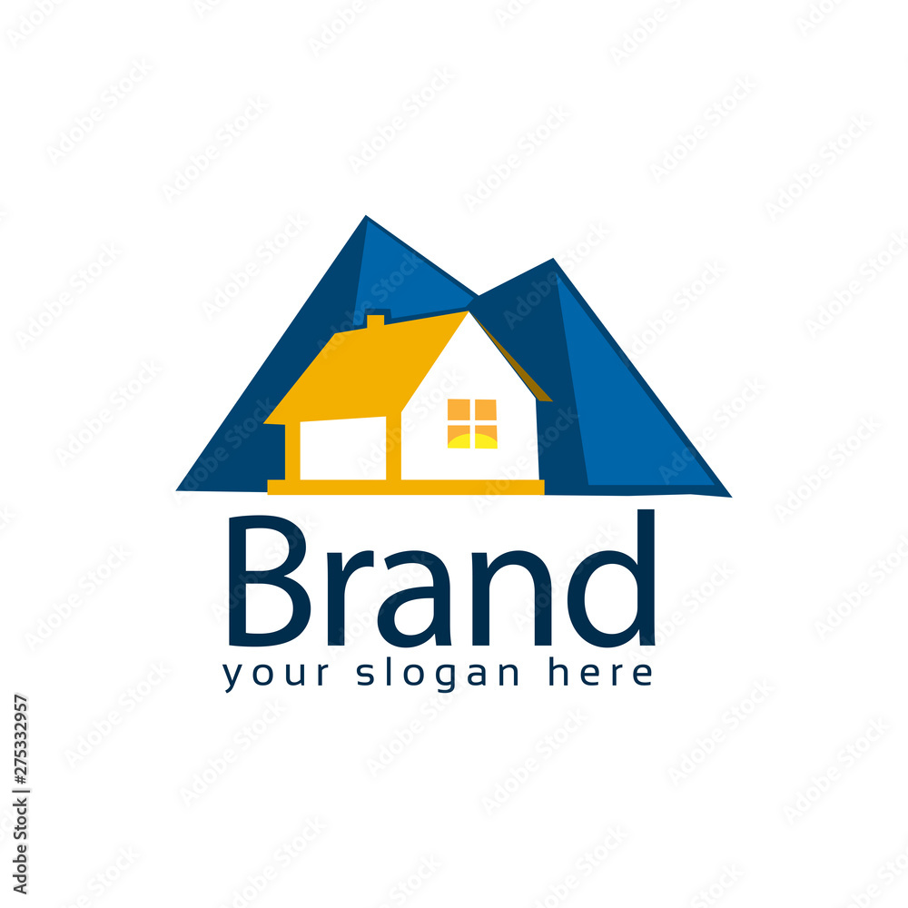 Fototapeta premium Mountain house stock logo vector. Abstract house logo. Vector Illustration on white background