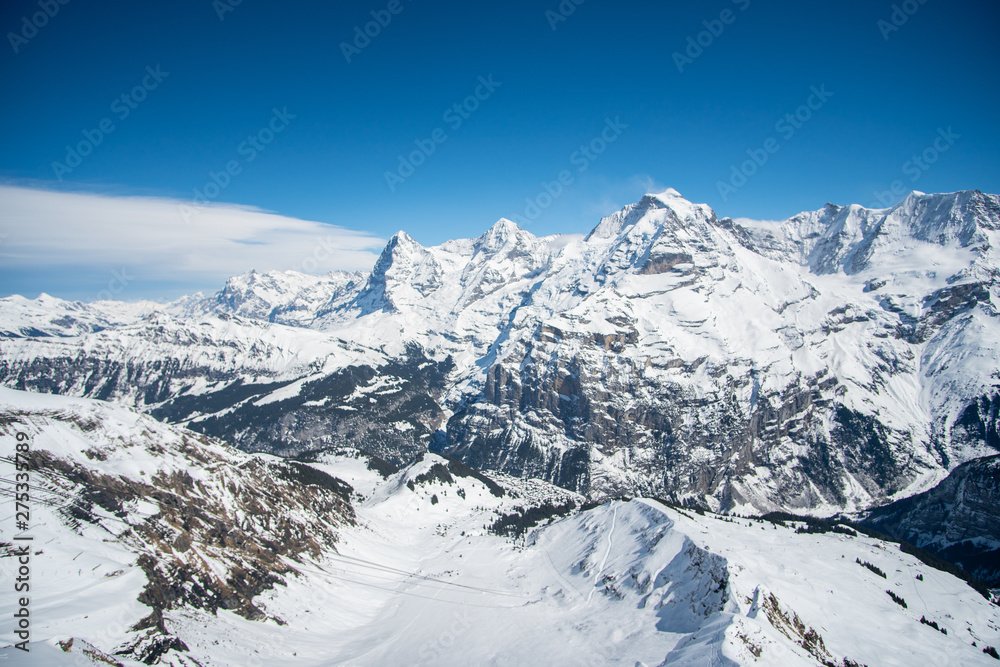 Aussicht vom Schilthorn auf Eiger Mönch und Jungfrau
