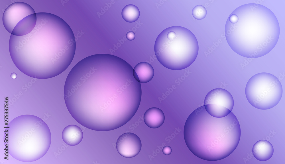 Background with bubbles. Design for your header page, ad, poster, banner. Pastel Gradient Color Vector illustration.