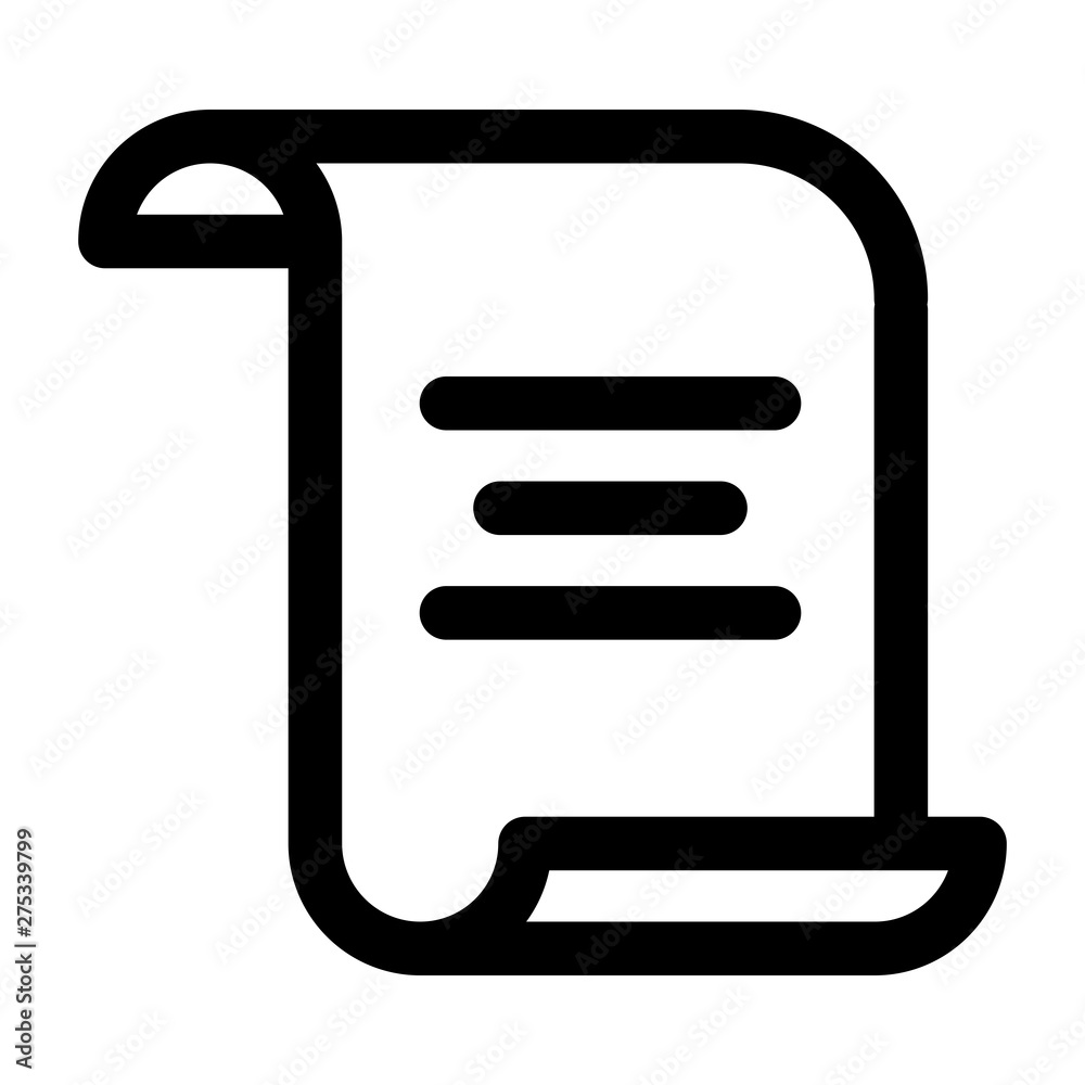 scroll and paper - minimal line web icon. simple vector illustration. concept for infographic, website or app. scroll and paper - minimal line web icon. simple vector illustration. concept for infographic, website or app.