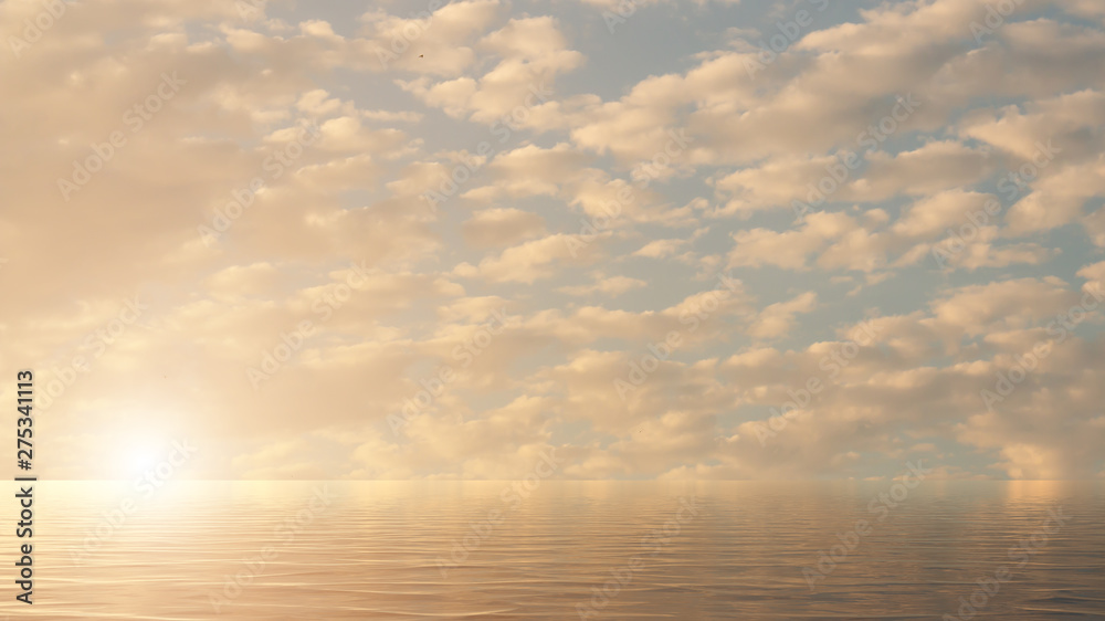 Obraz premium Sunset over water surface