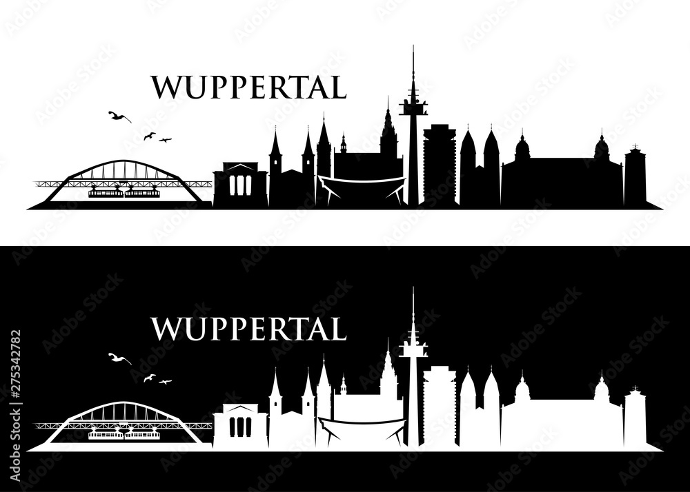 Wuppertal skyline - Germany - vector illustration Stock Vector | Adobe