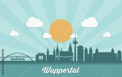 Wuppertal skyline - Germany - vector illustration photo