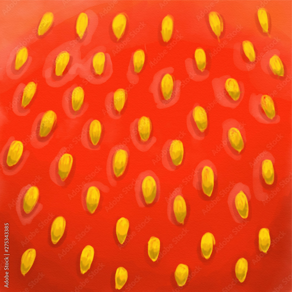 Strawberry close-up made with watercolor Strawberry close-up made with watercolor