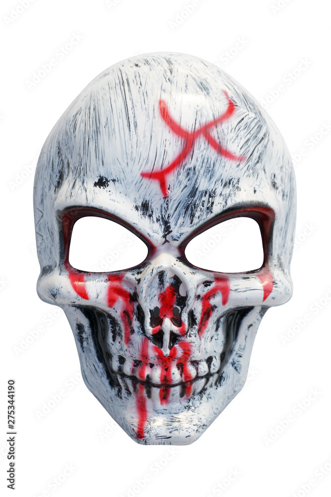 white skull mask isolated on white background