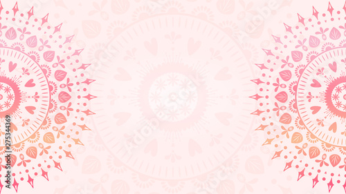 Cute ornamental mandala background. Vector folk illustration. For yoga, design