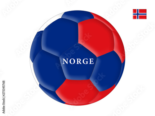Soccer ball in colors of the flag of Norway  Norge 